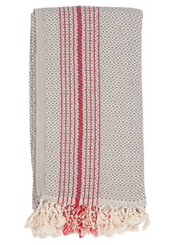 Samimi Chusta hammam w kolorze jasnoszaro-czerwonym - 180 x 100 cm ze sklepu Limango Polska w kategorii Ręczniki - zdjęcie 174690700