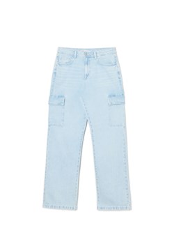 Cropp - Błękitne jeansy baggy - niebieski ze sklepu Cropp w kategorii Jeansy damskie - zdjęcie 174691782