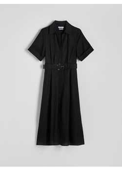 Reserved - Sukienka z paskiem - czarny ze sklepu Reserved w kategorii Sukienki - zdjęcie 174693614