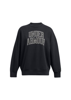 Damska bluza dresowa nierozpinana bez kaptura Under Armour UA Icon Hwt Terry Os Crew - czarna ze sklepu Sportstylestory.com w kategorii Bluzy damskie - zdjęcie 174694381