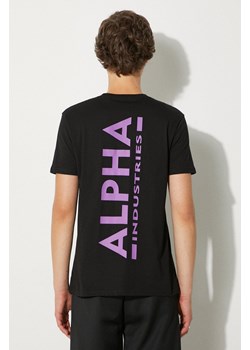 Alpha Industries t-shirt bawełniany kolor czarny z nadrukiem 128507.682-CZARNY ze sklepu PRM w kategorii T-shirty męskie - zdjęcie 174695381