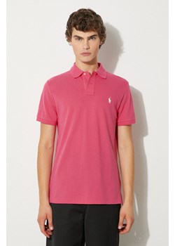 Polo Ralph Lauren polo bawełniane kolor różowy gładki ze sklepu PRM w kategorii T-shirty męskie - zdjęcie 174695873