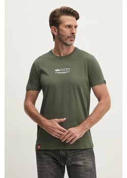 Alpha Industries t-shirt bawełniany kolor zielony z nadrukiem 108501.142-ZIELONY ze sklepu ANSWEAR.com w kategorii T-shirty męskie - zdjęcie 174701590