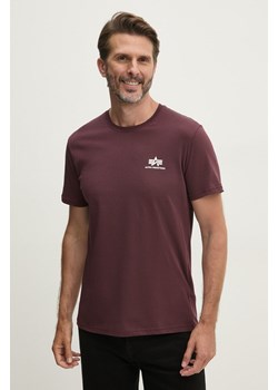 Alpha Industries t-shirt bawełniany męski kolor bordowy z nadrukiem ze sklepu ANSWEAR.com w kategorii T-shirty męskie - zdjęcie 174701802