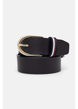 Tommy Hilfiger pasek skórzany damski kolor granatowy AW0AW16596 ze sklepu ANSWEAR.com w kategorii Paski damskie - zdjęcie 174703173