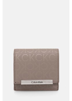 Calvin Klein portfel damski kolor szary K60K612443 ze sklepu ANSWEAR.com w kategorii Portfele damskie - zdjęcie 174703273