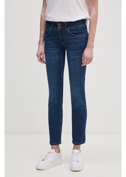 Pepe Jeans jeansy SLIM JEANS LW damskie kolor granatowy PL204729DP6 ze sklepu ANSWEAR.com w kategorii Jeansy damskie - zdjęcie 174703550