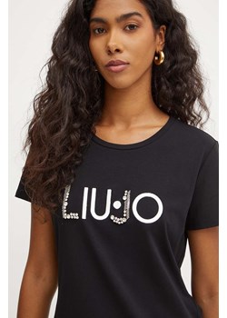 Liu Jo t-shirt damski kolor czarny TF4312 JS088 ze sklepu ANSWEAR.com w kategorii Bluzki damskie - zdjęcie 174704063