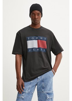 Tommy Jeans t-shirt bawełniany męski kolor czarny z nadrukiem DM0DM18547 ze sklepu ANSWEAR.com w kategorii T-shirty męskie - zdjęcie 174704284