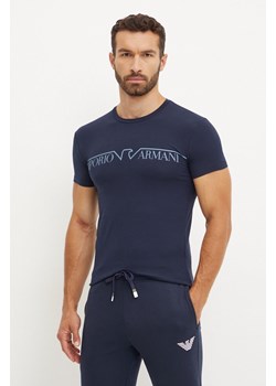 Emporio Armani Underwear t-shirt lounge kolor granatowy z nadrukiem 111035 4F516 ze sklepu ANSWEAR.com w kategorii T-shirty męskie - zdjęcie 174704332