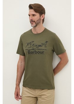 Barbour t-shirt bawełniany męski kolor zielony z nadrukiem MTS1346 ze sklepu ANSWEAR.com w kategorii T-shirty męskie - zdjęcie 174704460