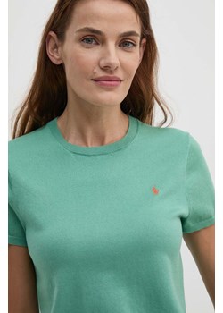 Polo Ralph Lauren t-shirt damski kolor zielony 211891673 ze sklepu ANSWEAR.com w kategorii Bluzki damskie - zdjęcie 174704631