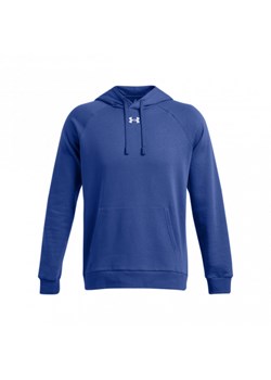 Męska bluza dresowa nierozpinana z kapturem Under Armour UA Rival Fleece Hoodie - niebieska ze sklepu Sportstylestory.com w kategorii Bluzy męskie - zdjęcie 174709422