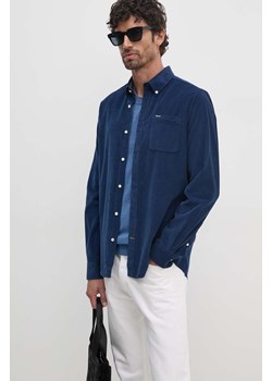 Barbour koszula bawełniana męska kolor granatowy regular z kołnierzykiem button-down ze sklepu ANSWEAR.com w kategorii Koszule męskie - zdjęcie 174714020