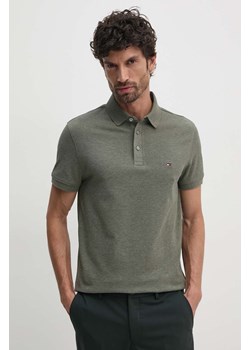 Tommy Hilfiger polo męski kolor zielony wzorzysty MW0MW17771 ze sklepu ANSWEAR.com w kategorii T-shirty męskie - zdjęcie 174714053