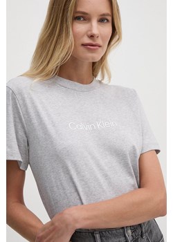 Calvin Klein t-shirt bawełniany damski kolor szary ze sklepu ANSWEAR.com w kategorii Bluzki damskie - zdjęcie 174714071