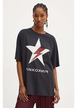 Pinko t-shirt bawełniany damski kolor czarny 101704 A292 ze sklepu ANSWEAR.com w kategorii Bluzki damskie - zdjęcie 174714284