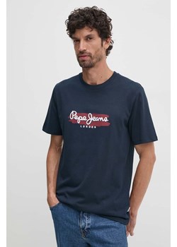 Pepe Jeans t-shirt ARSHAM męski kolor granatowy z nadrukiem PM509713 ze sklepu ANSWEAR.com w kategorii T-shirty męskie - zdjęcie 174714343