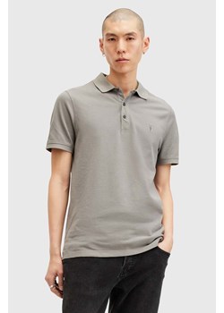 AllSaints polo bawełniane REFORM kolor szary gładki M075PB ze sklepu ANSWEAR.com w kategorii T-shirty męskie - zdjęcie 174723232