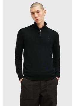 AllSaints sweter z wełną KILBURN ZIP FUNNEL kolor czarny  M082KB ze sklepu ANSWEAR.com w kategorii Swetry męskie - zdjęcie 174723371