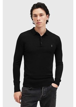 AllSaints sweter wełniany MODE MERINO męski kolor czarny lekki M085KB ze sklepu ANSWEAR.com w kategorii Swetry męskie - zdjęcie 174723380