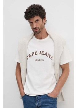 Pepe Jeans t-shirt bawełniany ANWEN B męski kolor beżowy z nadrukiem PM509711 ze sklepu ANSWEAR.com w kategorii T-shirty męskie - zdjęcie 174723520