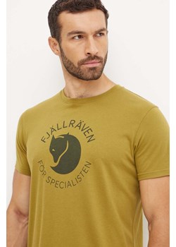 Fjallraven t-shirt sportowy Fjällräven Fox kolor zielony z nadrukiem F87052.624 ze sklepu ANSWEAR.com w kategorii T-shirty męskie - zdjęcie 174723550