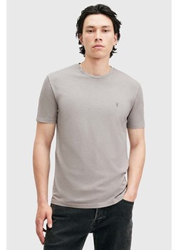 AllSaints t-shirt bawełniany OSSAGE męski kolor szary gładki M001JZ ze sklepu ANSWEAR.com w kategorii T-shirty męskie - zdjęcie 174723560