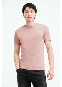 AllSaints t-shirt bawełniany BRACE SS CREW męski kolor różowy gładki MD131G ze sklepu ANSWEAR.com w kategorii T-shirty męskie - zdjęcie 174723712