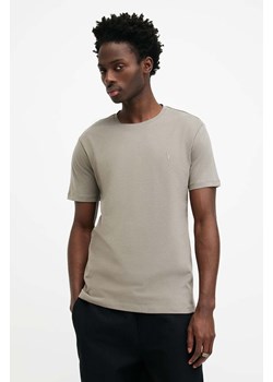 AllSaints t-shirt bawełniany BRACE SS CREW męski kolor szary gładki MD131G ze sklepu ANSWEAR.com w kategorii T-shirty męskie - zdjęcie 174723720