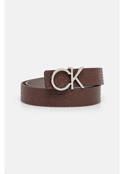 Calvin Klein pasek skórzany dwustronny damski kolor brązowy K60K612397 ze sklepu ANSWEAR.com w kategorii Paski damskie - zdjęcie 174726072