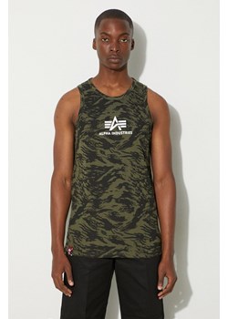 Alpha Industries t-shirt bawełniany Alpha Industries Basic Tank Camo 126566C 634 kolor zielony 126566C.634-ZIELONY ze sklepu PRM w kategorii T-shirty męskie - zdjęcie 174727440