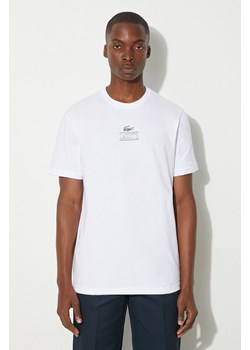 Lacoste t-shirt bawełniany kolor biały z nadrukiem ze sklepu PRM w kategorii T-shirty męskie - zdjęcie 174727480