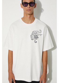 Kenzo t-shirt bawełniany Gots Star Tiger Emb Oversize T męski kolor biały z aplikacją FE65TS2964SI.02 ze sklepu PRM w kategorii T-shirty męskie - zdjęcie 174727594