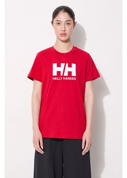 Helly Hansen t-shirt bawełniany kolor czerwony 34112-001 ze sklepu PRM w kategorii Bluzki damskie - zdjęcie 174727634