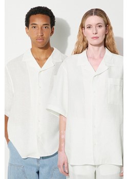 Pangaia koszula lniana DNA Linen Camp Collar Shirt kolor biały relaxed 10002046 ze sklepu PRM w kategorii Koszule damskie - zdjęcie 174727664