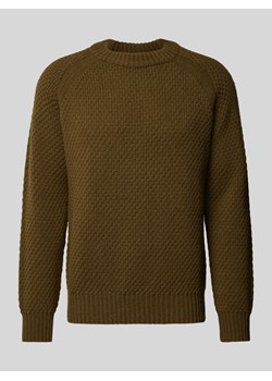 Sweter z dzianiny z prążkowanymi wykończeniami model ‘Armstrong’ ze sklepu Peek&Cloppenburg  w kategorii Swetry męskie - zdjęcie 174734101