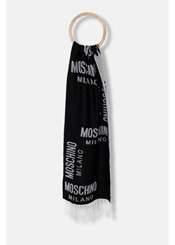 Moschino szalik kolor czarny wzorzysty M5805 50234 ze sklepu ANSWEAR.com w kategorii Szaliki i chusty damskie - zdjęcie 174738702