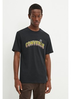 Converse t-shirt bawełniany męski kolor czarny z nadrukiem 10026671-A02 ze sklepu ANSWEAR.com w kategorii T-shirty męskie - zdjęcie 174739013