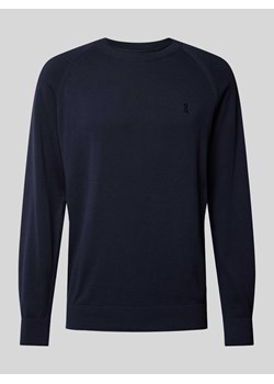 Sweter z dzianiny z prążkowanymi wykończeniami model ‘JAAIRO’ ze sklepu Peek&Cloppenburg  w kategorii Swetry męskie - zdjęcie 174739870