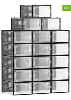 SONGMICS Pudełka (18 szt.) w kolorze czarnym na buty - 23 x 14 x 33,3 cm ze sklepu Limango Polska w kategorii Szafy - zdjęcie 174751094