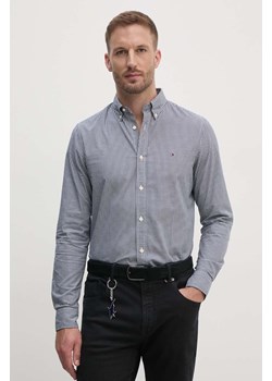 Tommy Hilfiger koszula bawełniana męska kolor granatowy slim z kołnierzykiem button-down MW0MW34570 ze sklepu ANSWEAR.com w kategorii Koszule męskie - zdjęcie 174753460