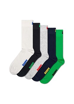 Happy Socks skarpetki 5-Pack Solid Socks 5-pack kolor biały P001016 ze sklepu ANSWEAR.com w kategorii Skarpetki damskie - zdjęcie 174753672