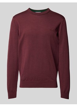 Sweter z dzianiny z czystej wełny z naszywką z logo ze sklepu Peek&Cloppenburg  w kategorii Swetry męskie - zdjęcie 174758920