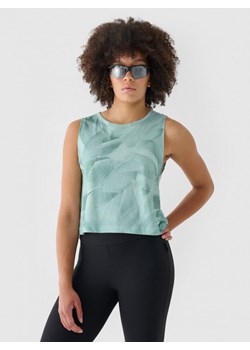 Damski crop top 4F 4FRAW24TSLEF183 - zielony ze sklepu Sportstylestory.com w kategorii Bluzki damskie - zdjęcie 174761224