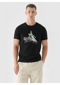 Męski tshirt z nadrukiem 4F 4FRAW24TTSHM2301 - czarny ze sklepu Sportstylestory.com w kategorii T-shirty męskie - zdjęcie 174761363