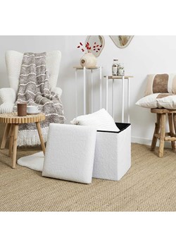 THE HOME DECO FACTORY Puf w kolorze białym - 38 x 38 x 38 cm ze sklepu Limango Polska w kategorii Pufy i siedziska - zdjęcie 174762504