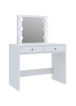 Biała toaletka z lustrem i lampkami led T2-Z21 ze sklepu Edinos.pl w kategorii Dom - zdjęcie 174763852