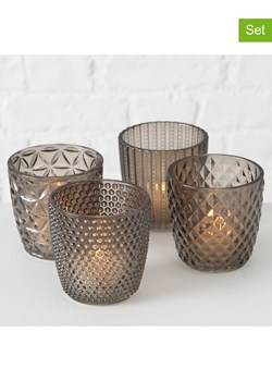 Boltze Świeczniki (4 szt.) &quot;Marilu&quot; w kolorze szarym - wys. 8 x Ø 7 cm ze sklepu Limango Polska w kategorii Świeczniki - zdjęcie 174768953