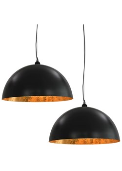 Czarno-złote lampy wiszące nad stół 2 sztuki - 4X EX105 H9-A34 ze sklepu Edinos.pl w kategorii Lampy wiszące - zdjęcie 174773822